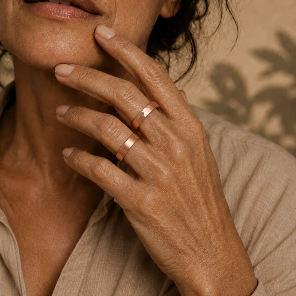 Bague en cuivre magnétique anti-stress ajustable