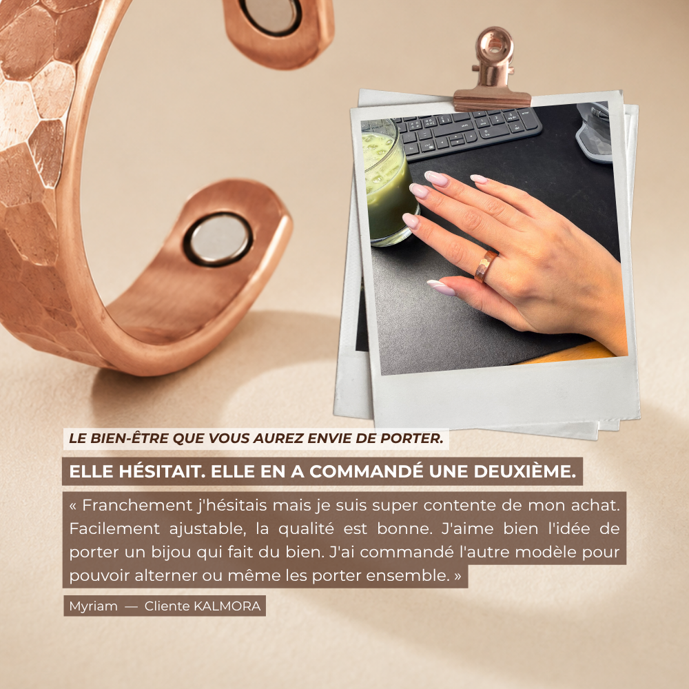 Bague en cuivre magnétique anti-stress ajustable