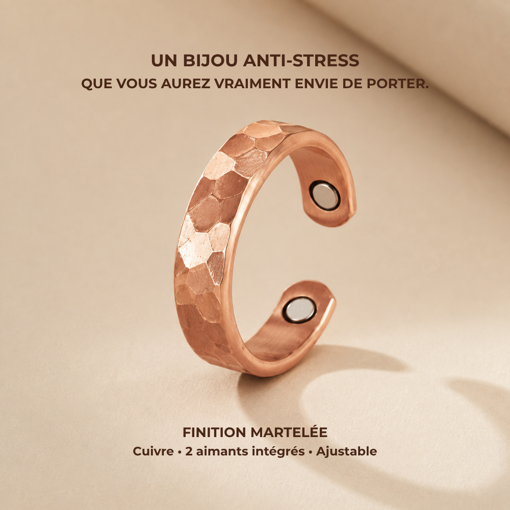 Bague en cuivre magnétique anti-stress ajustable