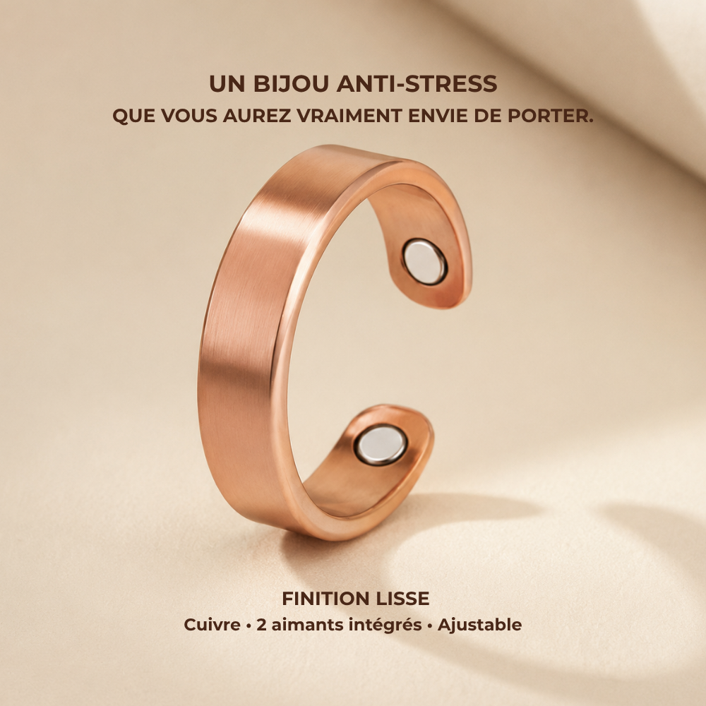 Bague en cuivre magnétique anti-stress ajustable
