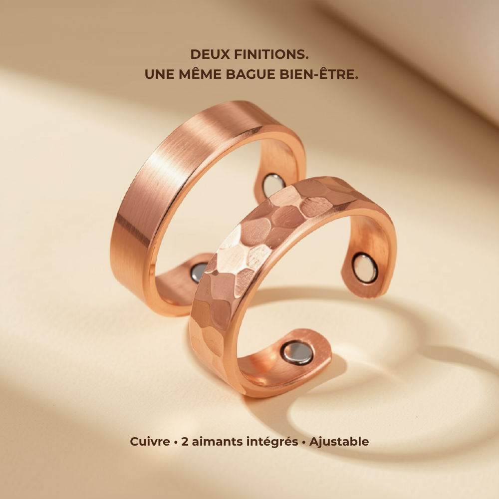 Bague en cuivre magnétique anti-stress ajustable